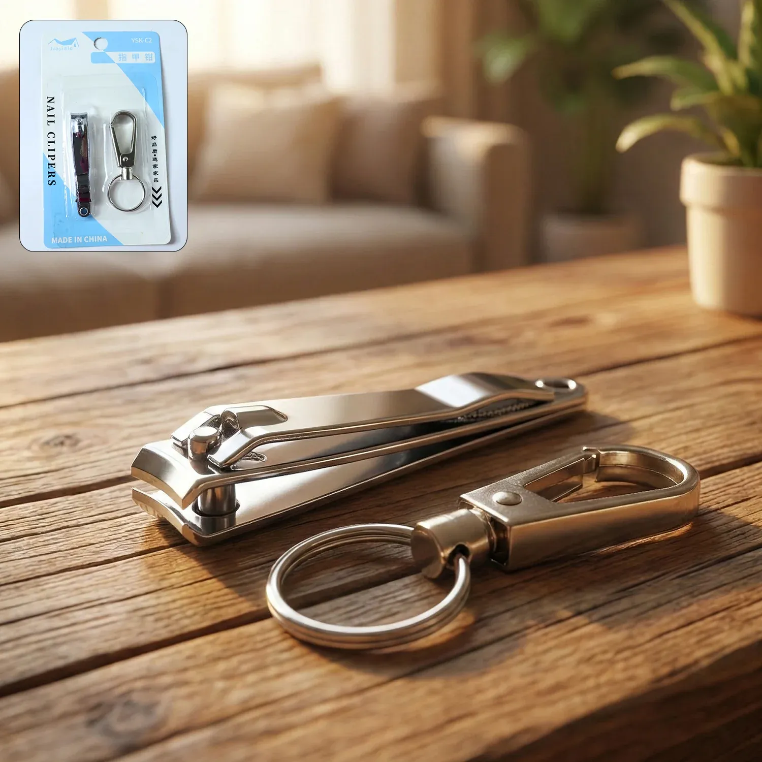 Premium Stainless Steel Nail Clippers – Compact Set with Keychain Holder - Buy Online at Alikart