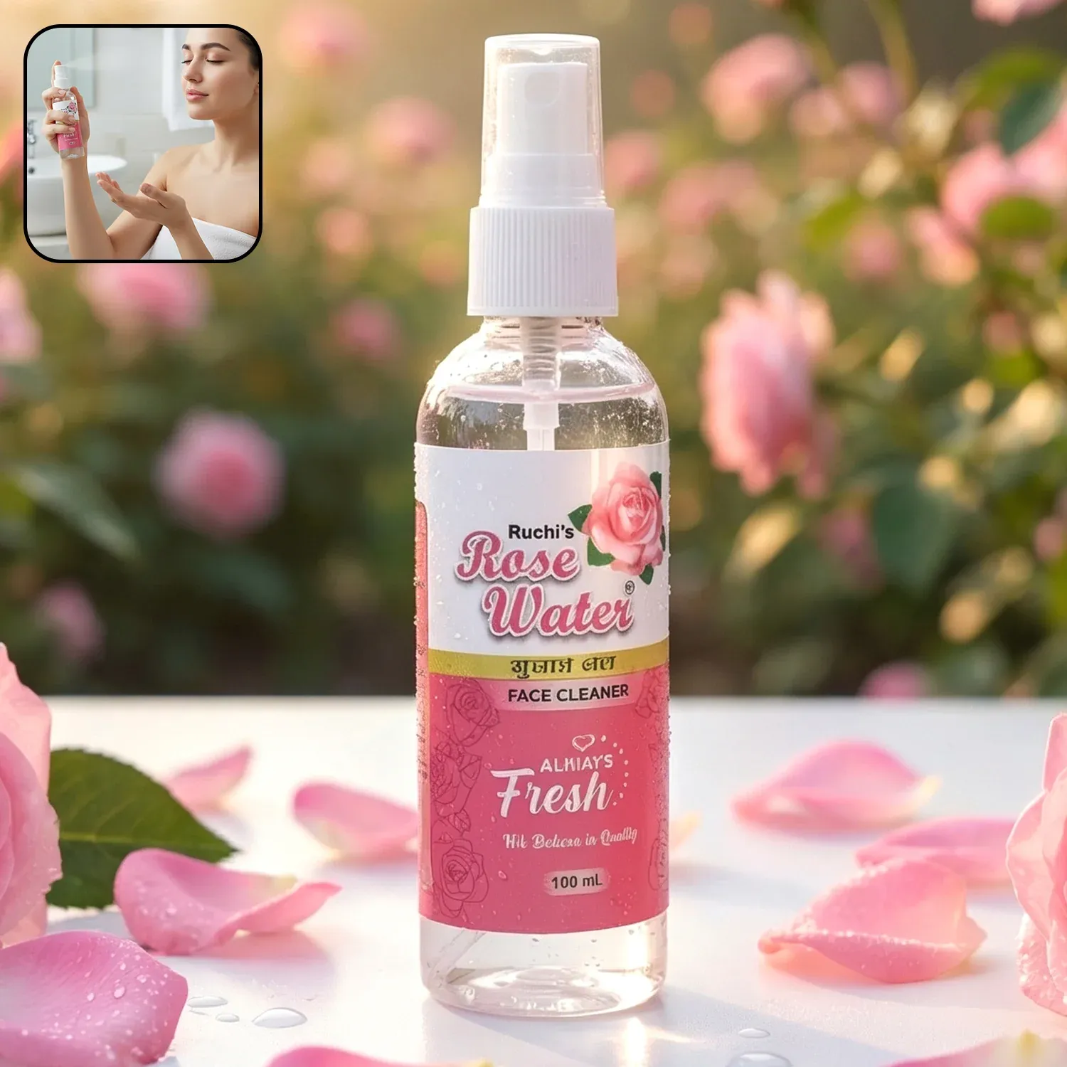 Premium Rose Water Face Mist – Hydrating & Refreshing Skin Tonic - Buy Online at Alikart