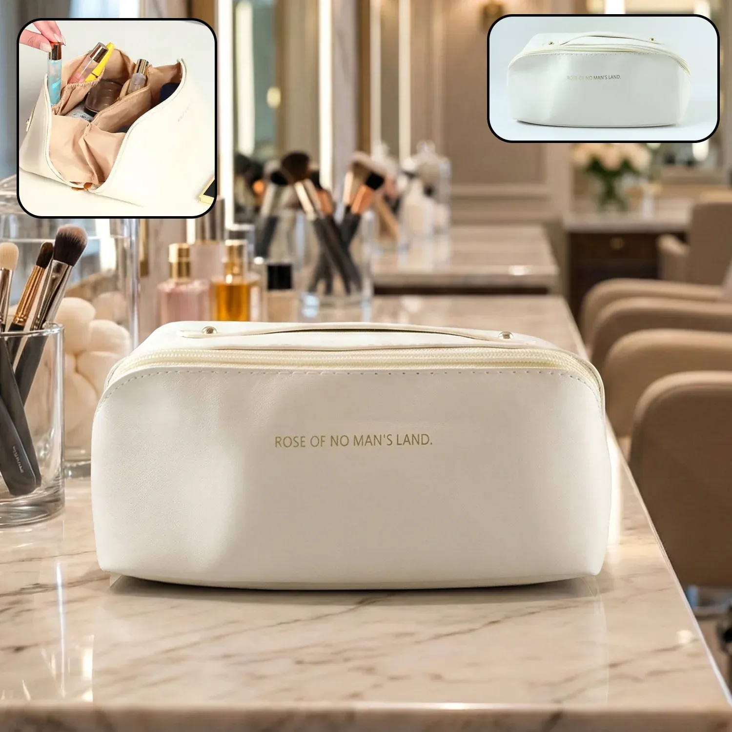 Premium Travel Makeup Organizer – Waterproof Compact Pouch with Handle - Buy Online at Alikart