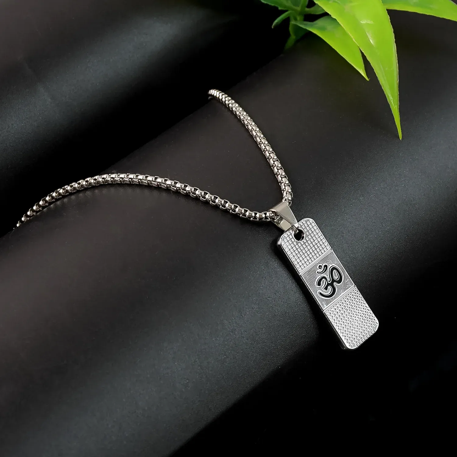 Premium OM Symbol Dotted Locket Pendant – Silver Plated Spiritual Chain - Buy Online at Alikart