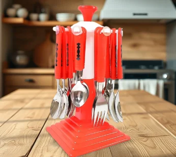 Stainless Steel Cutlery Set – 24-Piece with Stand | Serve Stellar