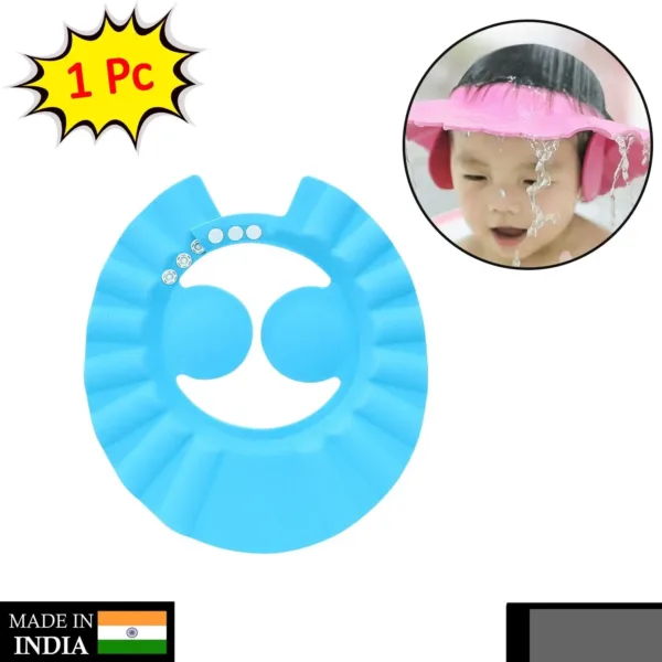 Adjustable Baby Shower Cap – Soft & Safe Eye Protection | Mini Bubbles