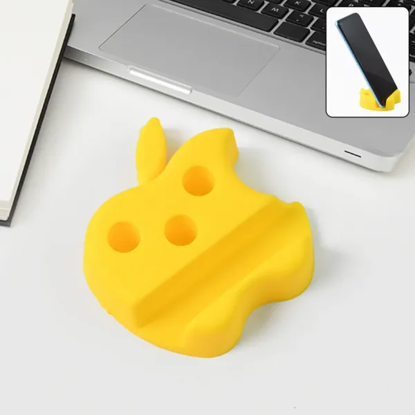 Apple-Shaped Mobile Stand with Pen Holder – Dual Function Desk Organizer