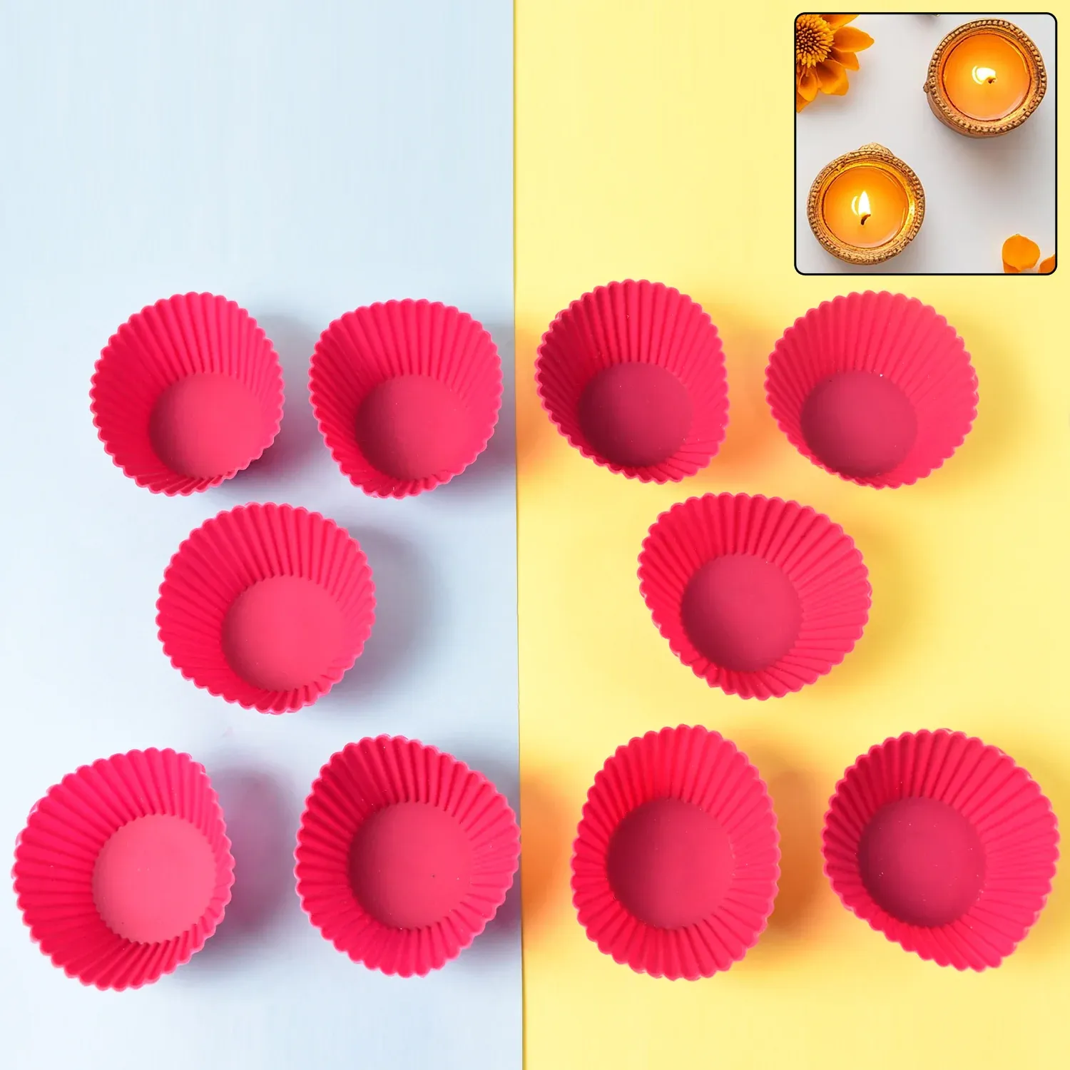 Premium Silicone Cupcake Moulds – Flexible, Non-Stick Set of 10 - Buy Online at Alikart