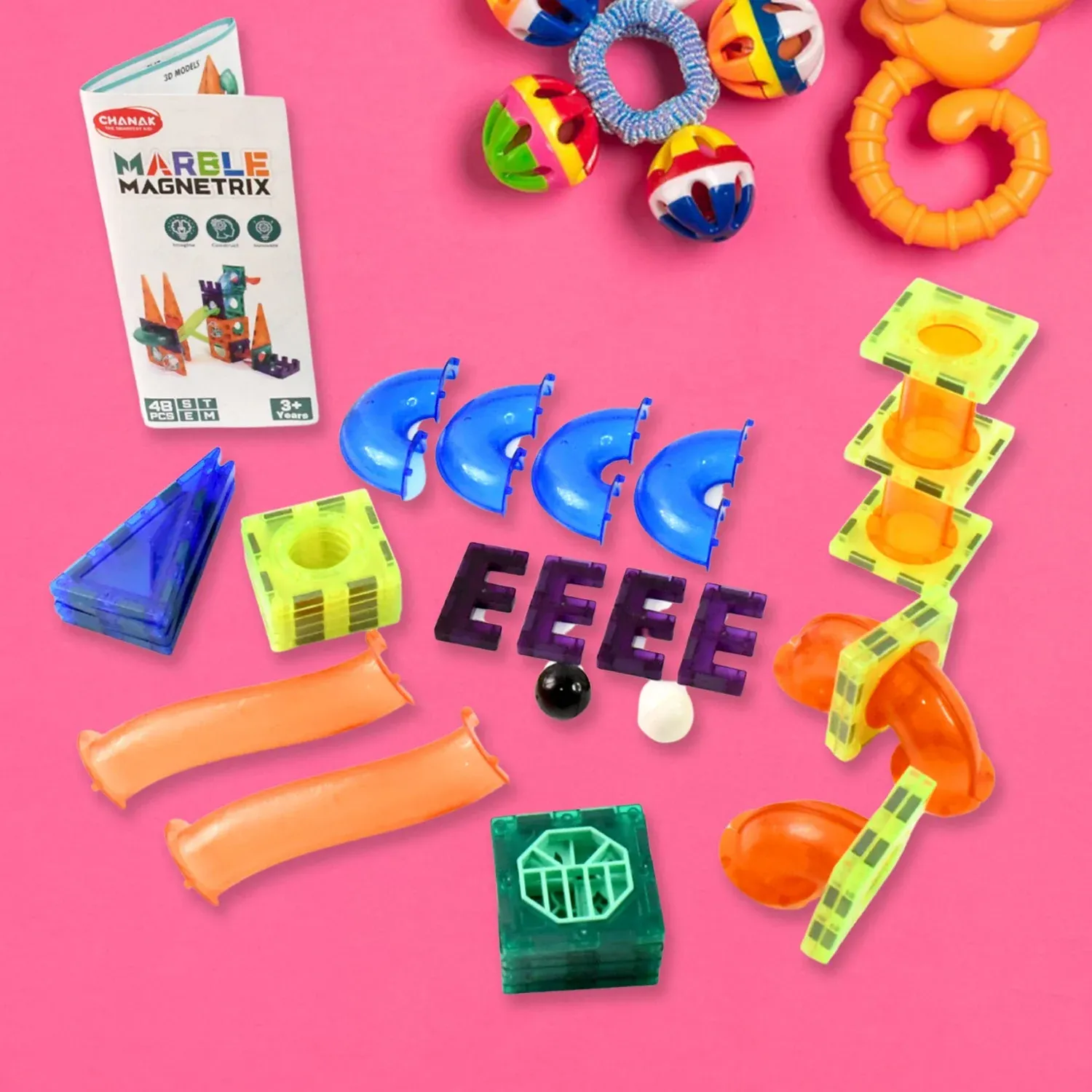 Premium Magnetic Marble Run – 48-Piece STEM Building Set for Kids - Buy Online at Alikart