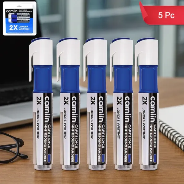 Whiteboard Marker Blue – Refillable Long-Lasting Ink Pack of 5