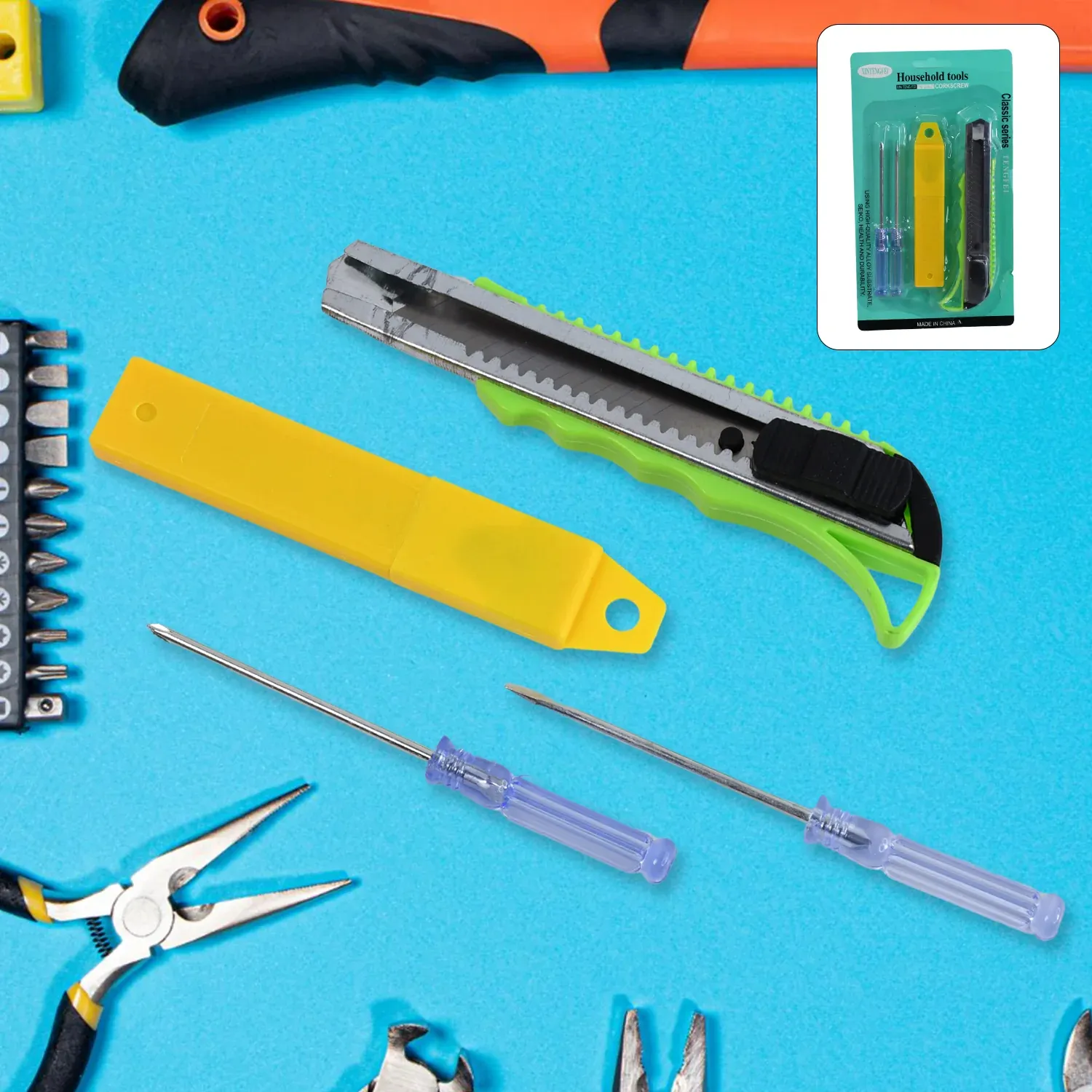 Premium Heavy Duty Cutter Knife with 2 Screwdrivers - Safe & Durable Set - Buy Online at Alikart