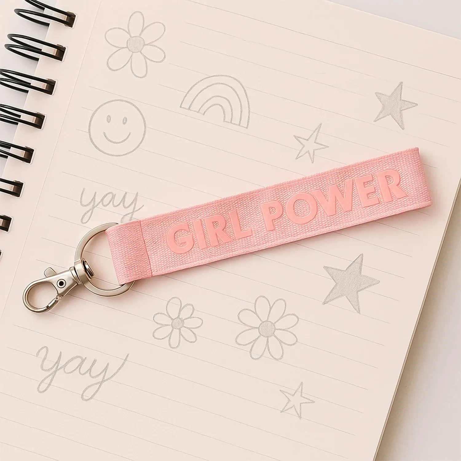 Premium Girl Power Fabric Ribbon Keychain – Motivational & Durable Accessory - Buy Online at Alikart