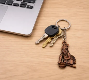 Bal Krishna Makhan Chor Keychain – Premium Antique Gold Finish