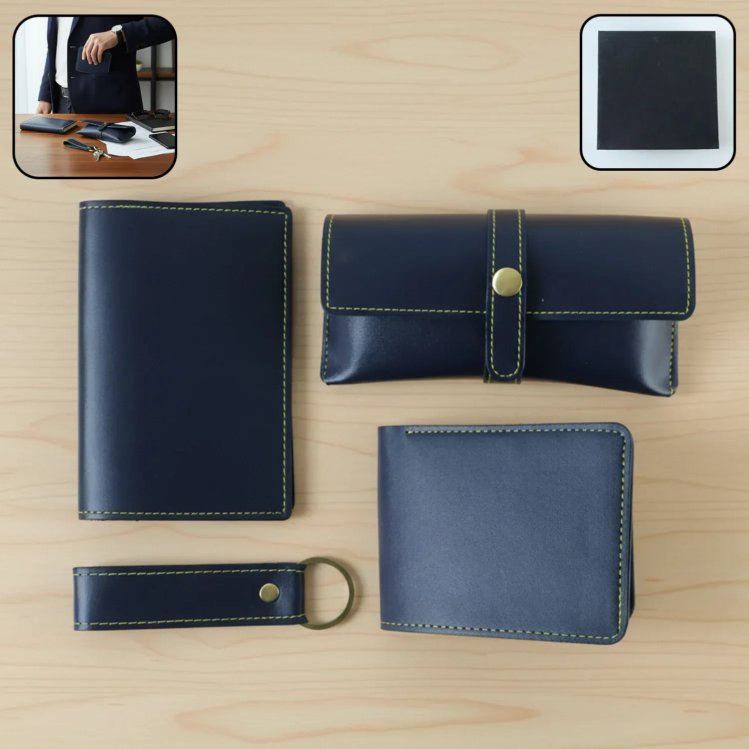 Premium Men's Wallet Gift Set – Complete 4-in-1 Leather Combo for Men - Buy Online at Alikart