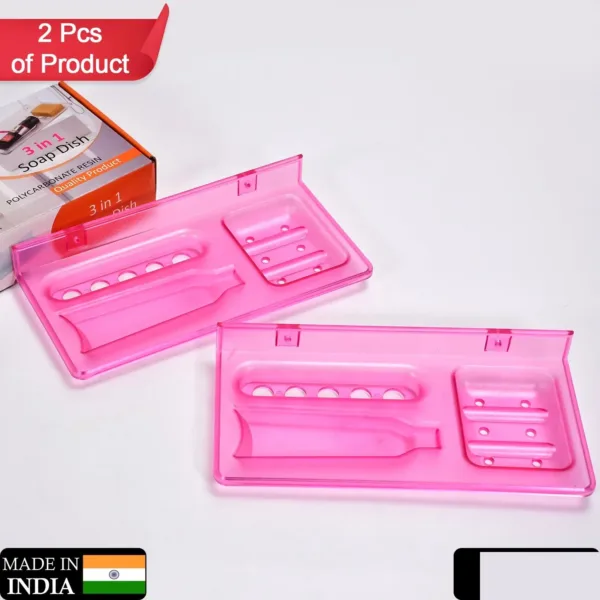 Polycarbonate Soap Dish – 3-in-1 Bathroom Organizer | VelvetBubbles