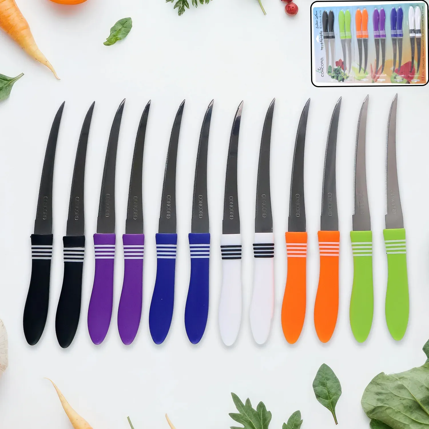 Premium Stainless Steel Serrated Knife Set – 12-Piece Multipurpose Kitchen Cutlery - Buy Online at Alikart