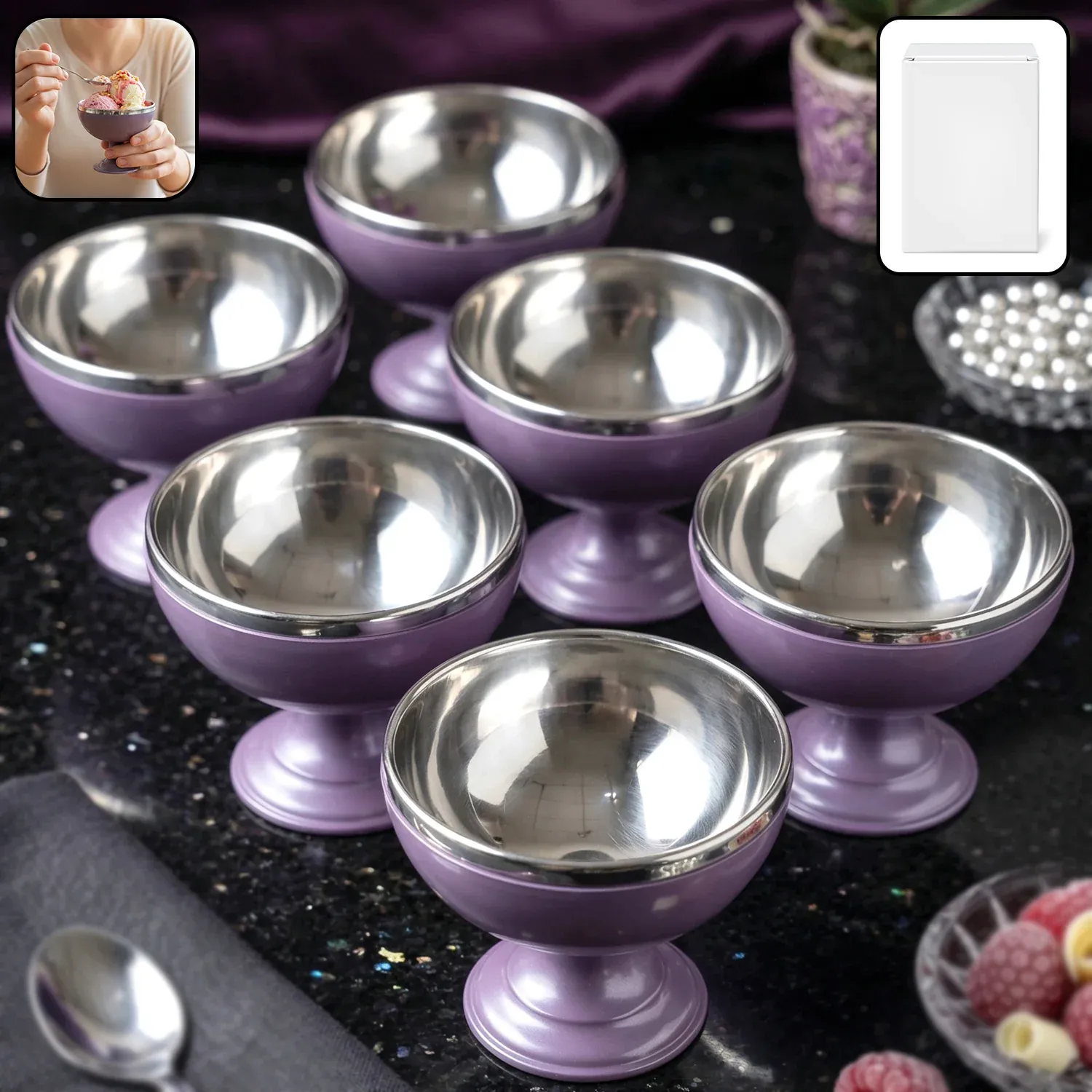 Premium Stainless Steel Dessert Bowl Set – Elegant & Durable Serving Cups - Buy Online at Alikart