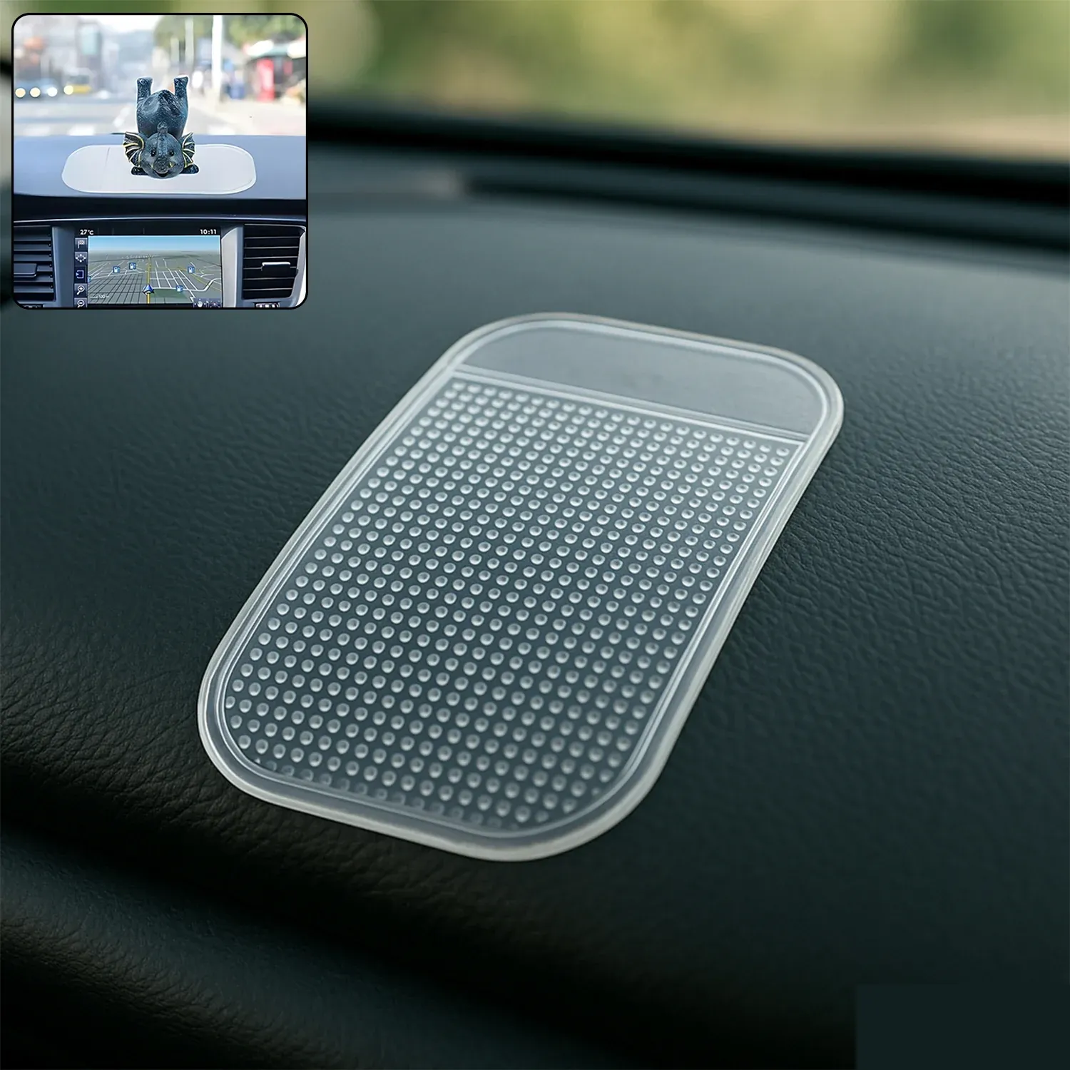 Premium Transparent Non-Slip Silicone Dashboard Mat - Large Size Grip - Buy Online at Alikart