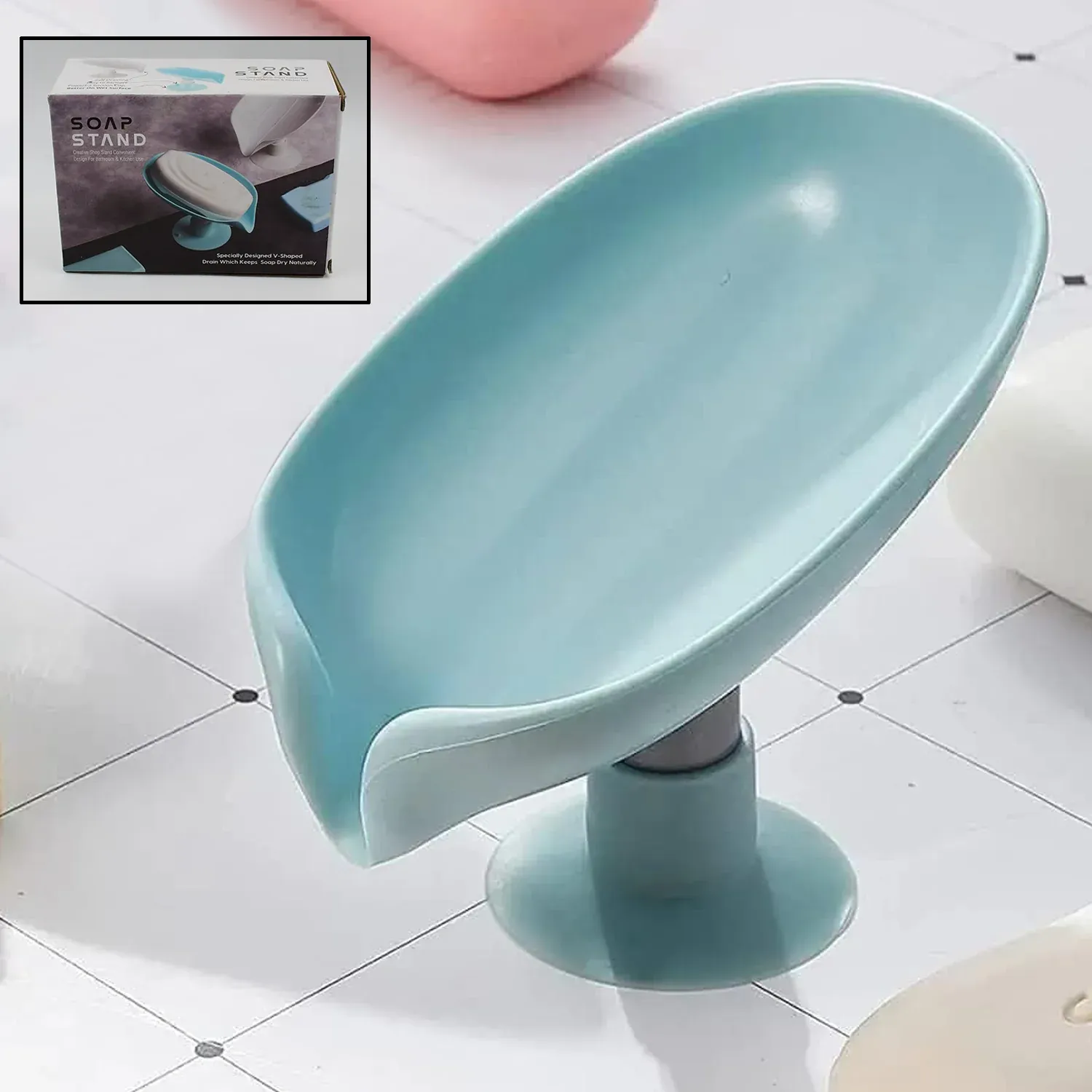 Premium Self Draining Soap Dish – Suction Cup Holder | VelvetBubbles - Buy Online at Alikart