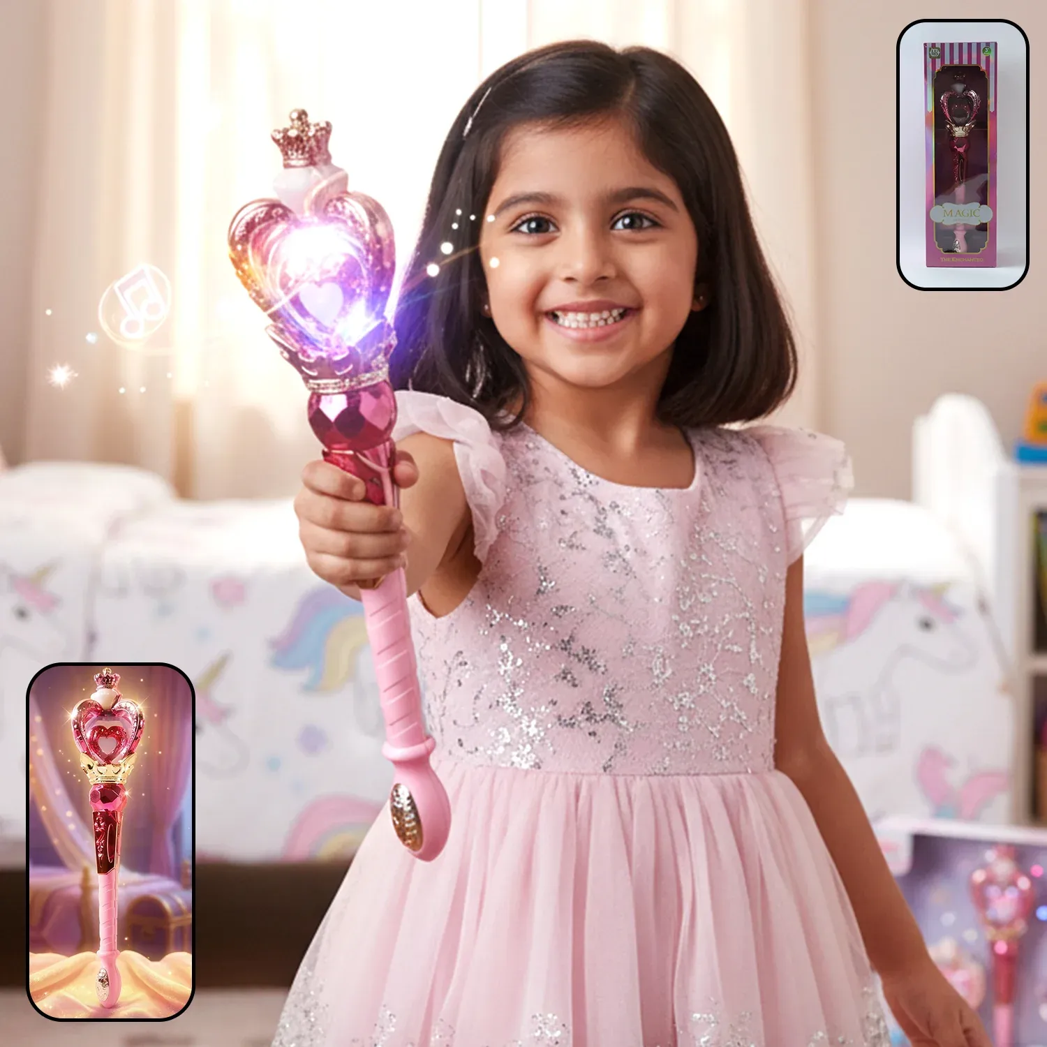 Premium Princess Magic Light Wand Toy – Enchanting Kids' Role Play Accessory - Buy Online at Alikart