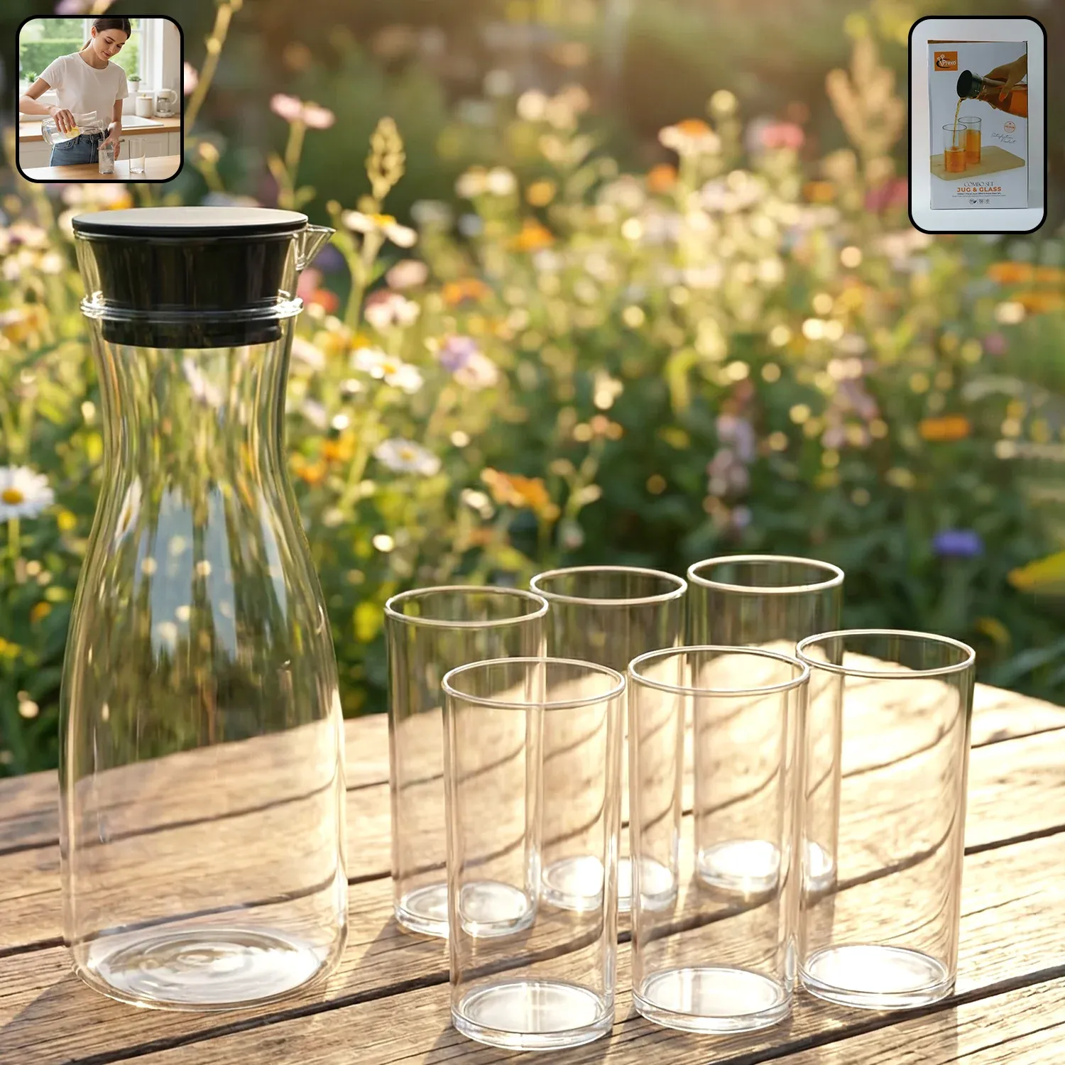 Premium Plastic Water Jug and Glass Set – Durable, Lightweight Drinkware - Buy Online at Alikart