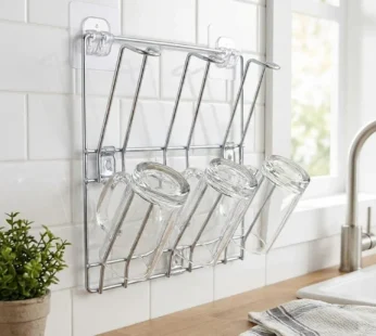Stainless Steel Mug Holder Rack – Space-Saving Kitchen Organizer