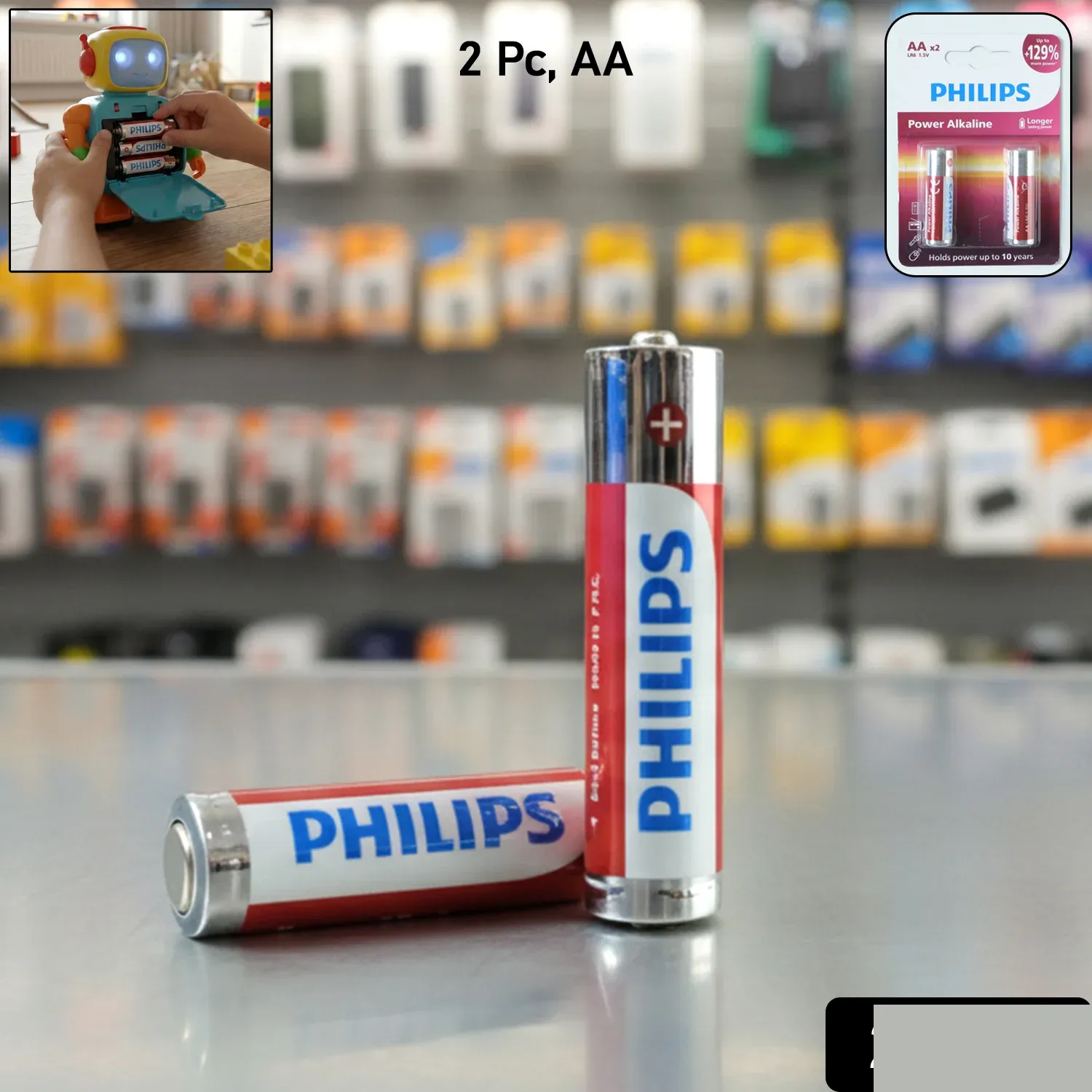 AA Alkaline Batteries – Long Lasting Power Pack of 2 - Detailed Feature View 1