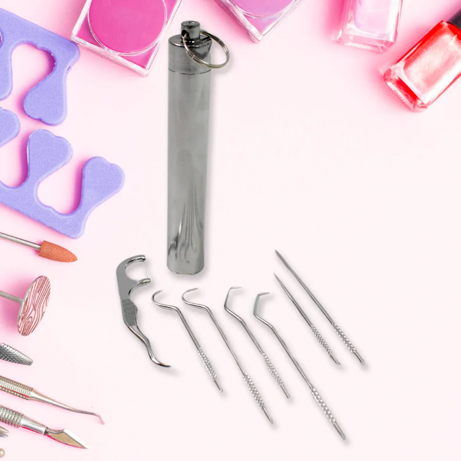Premium Stainless Steel Toothpick Set – 7-in-1 Portable Dental Kit | AuriGlam - Buy Online at Alikart
