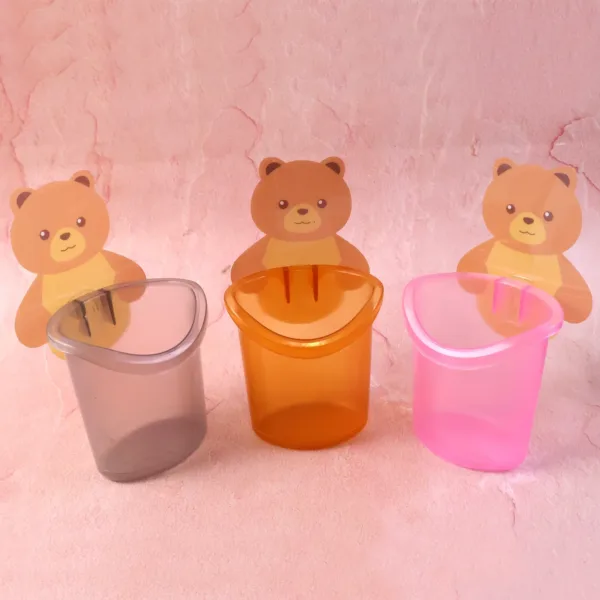 Teddy Bear Toothbrush Holder – Cute Wall-Mounted Kids Organizer