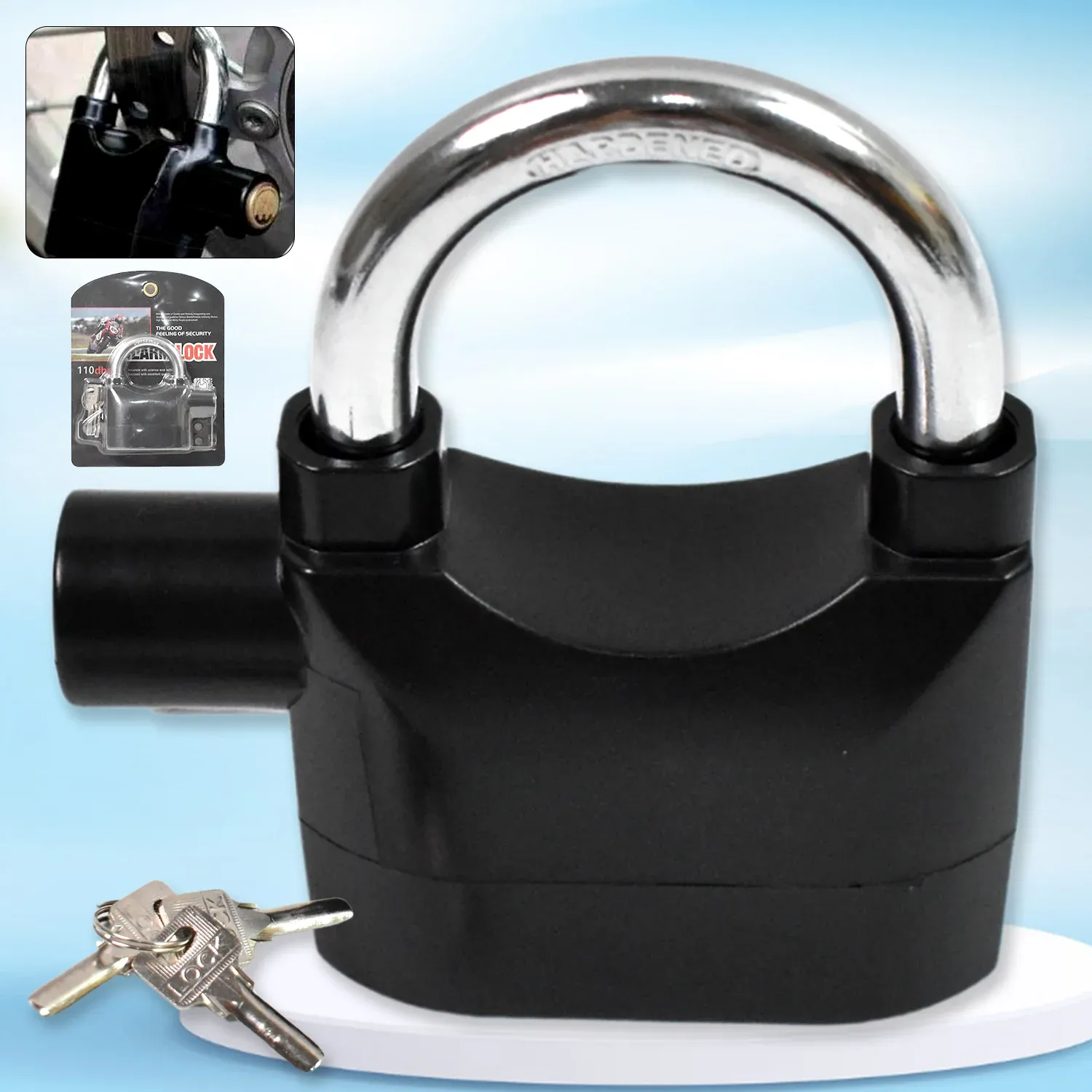 Premium Siren Alarm Lock – Waterproof Anti-Theft Padlock | VelvaBloom - Buy Online at Alikart