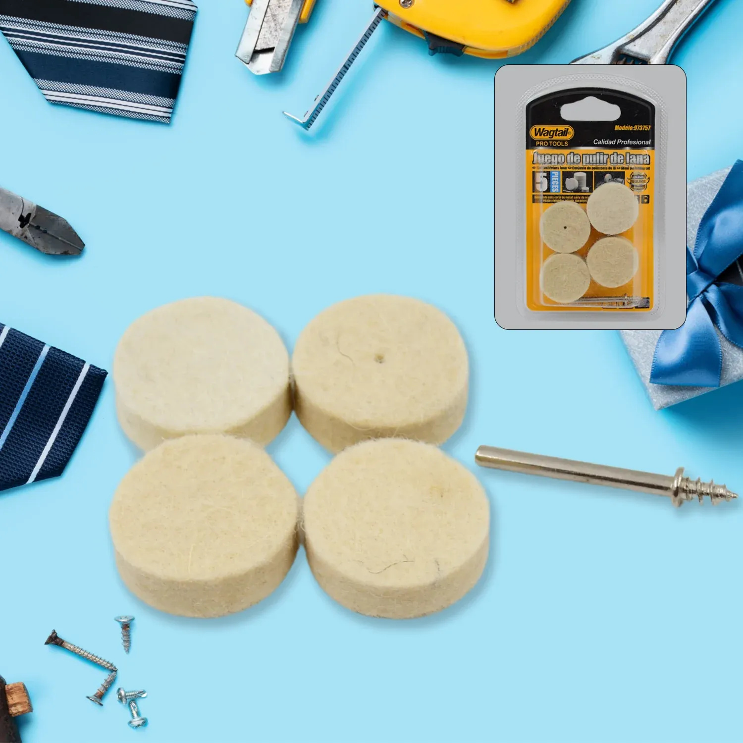 Premium Wool Felt Polishing Pads – Rotary Tool Set (4 Pcs) | Wagtail - Buy Online at Alikart