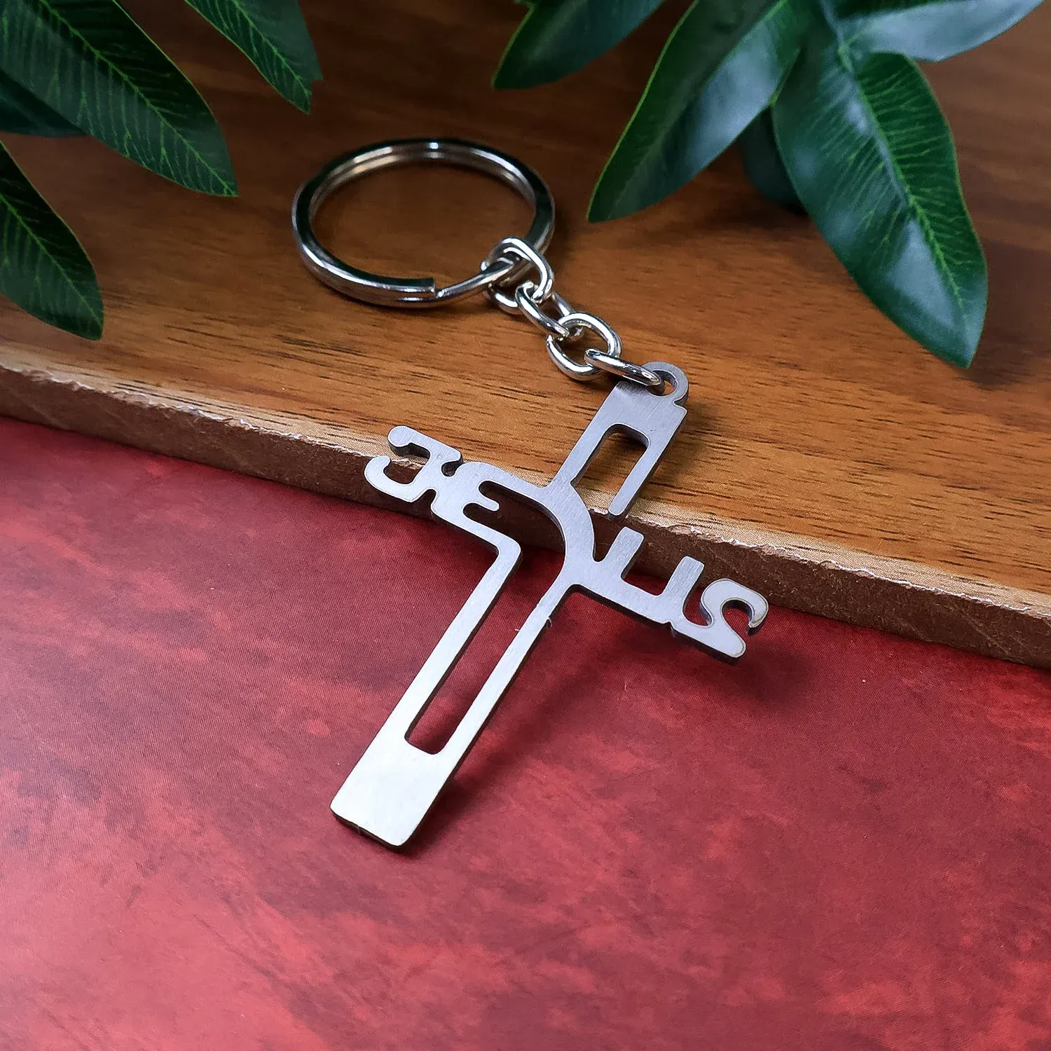 Premium Metal Cross Keychain – Gujarati Jesus Script for Spiritual Style - Buy Online at Alikart