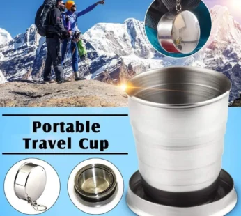 Folding Camping Cup – Stainless Steel Portable with Keychain | hydrozilla