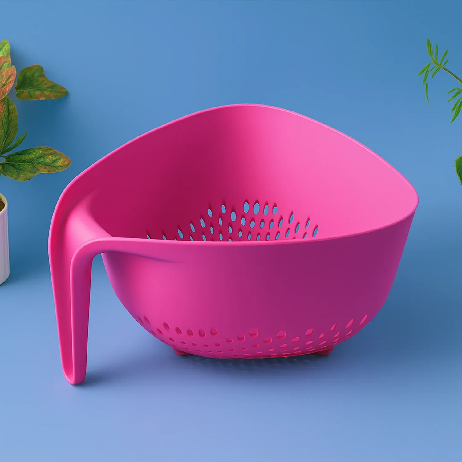 Premium Triangular Kitchen Colander – Ergonomic Handle & Quick Drainage - Buy Online at Alikart