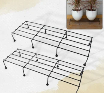 Metal Rectangle Flower Plant Stand – Durable 2 Pc Set | Giftoiza