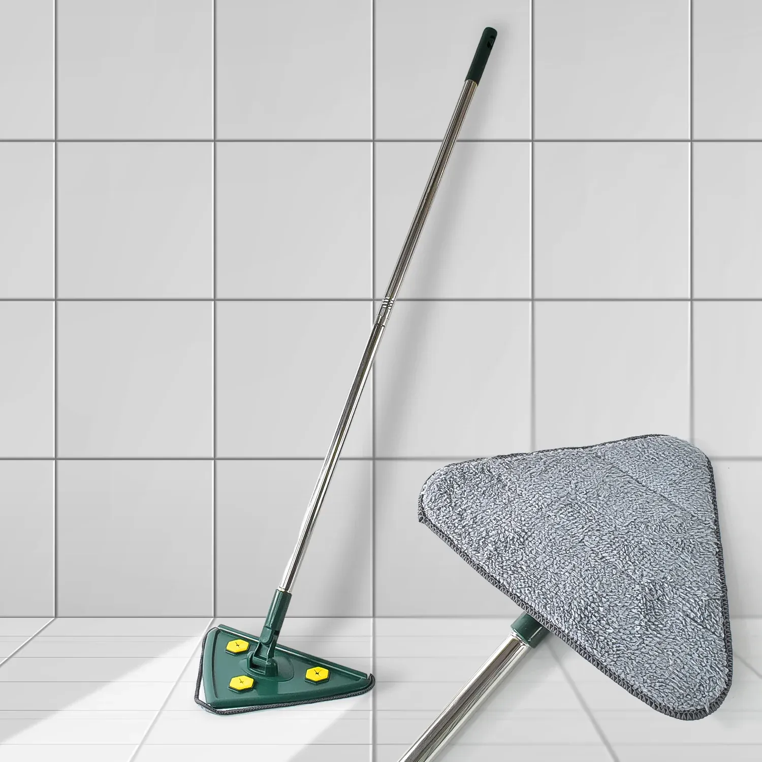 Premium Triangle Mop – 360° Rotating Extendable Cleaner | Velvet Wipe - Buy Online at Alikart
