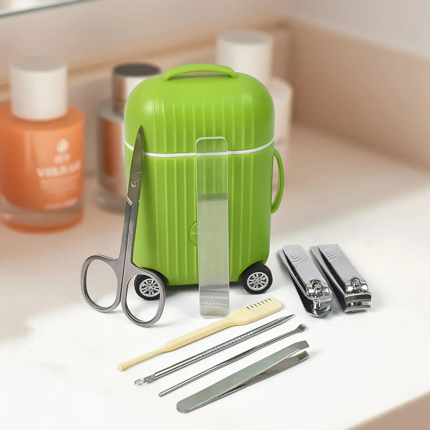 Premium Manicure Pedicure Kit – 8-Pc Travel Grooming Set | Velvet Wipe - Buy Online at Alikart