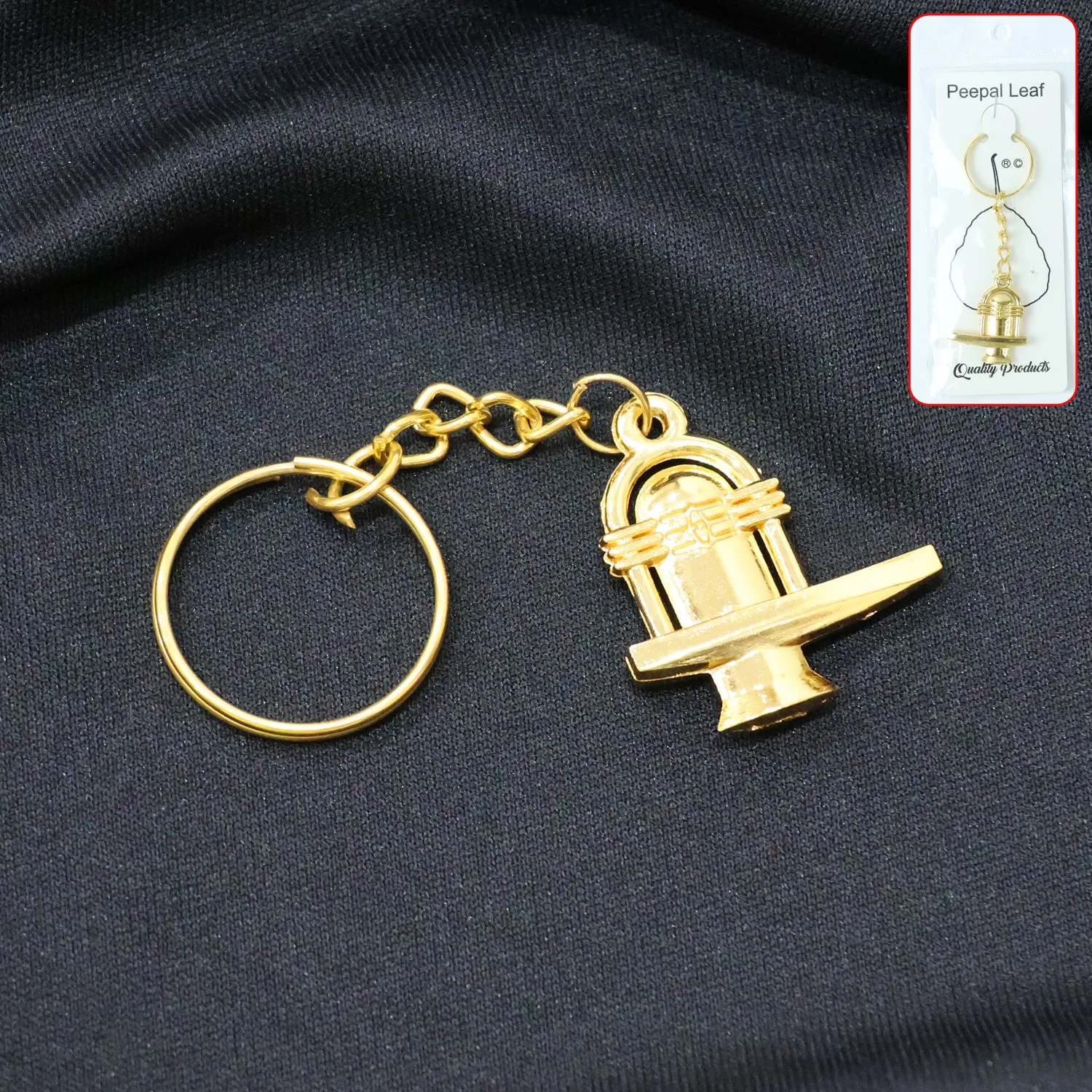 Premium Shivling Keychain – Durable Golden Metal Devotional Accessory - Buy Online at Alikart