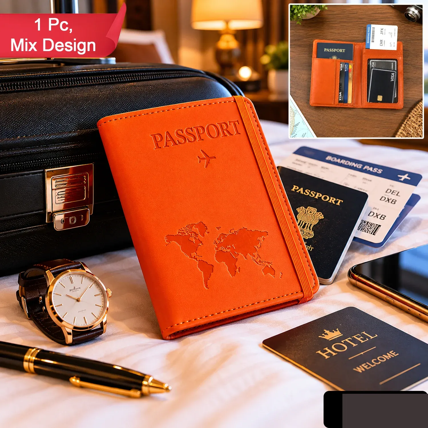 Premium Travel Passport Holder – Durable PU Leather Multifunction Wallet - Buy Online at Alikart