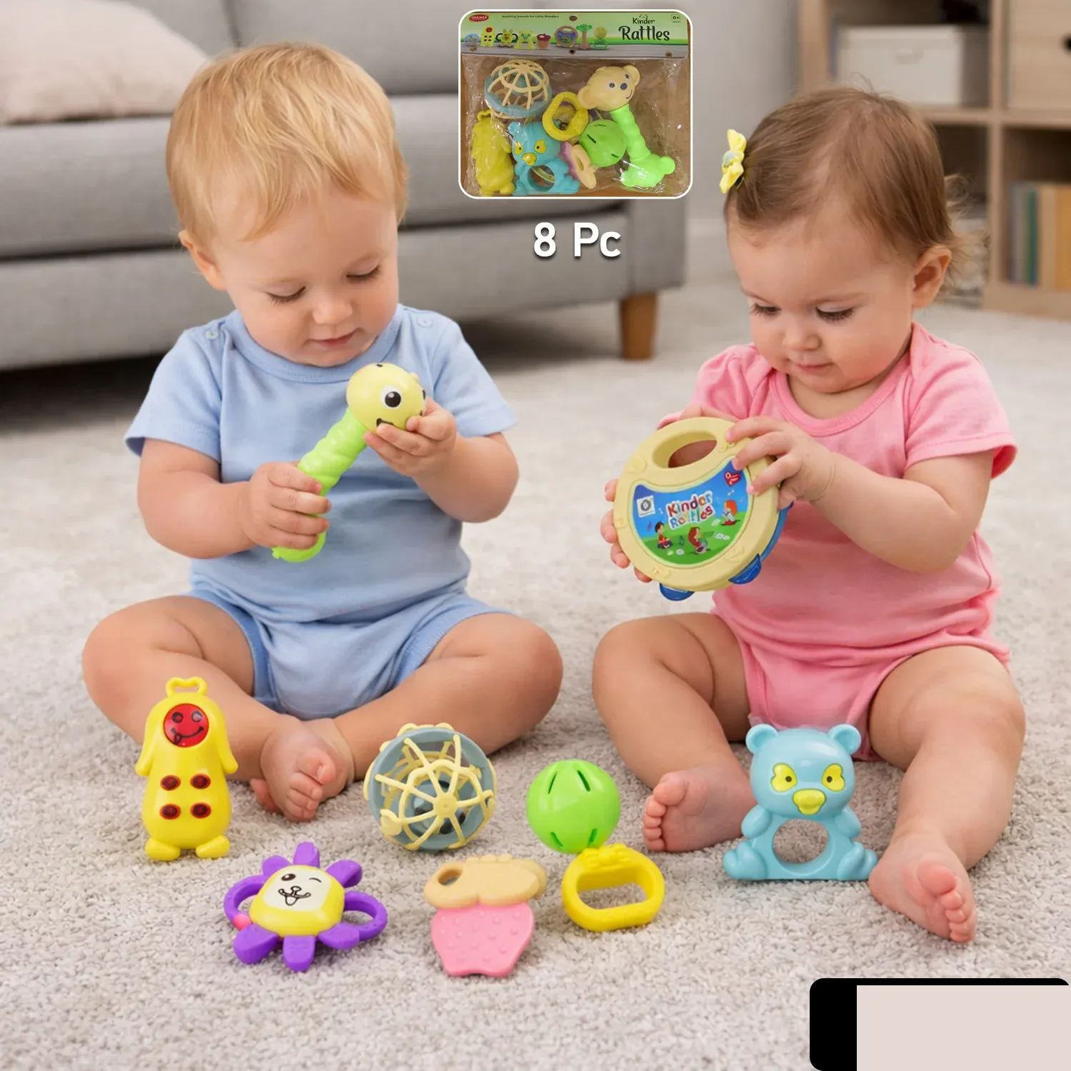 Baby Rattles Set – Safe Sensory Toys for Infants | Aditi - Detailed Feature View 1