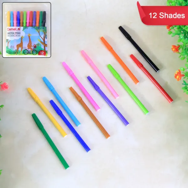Sketch Pens 12 Colors – Vibrant Shades & Smooth Ink