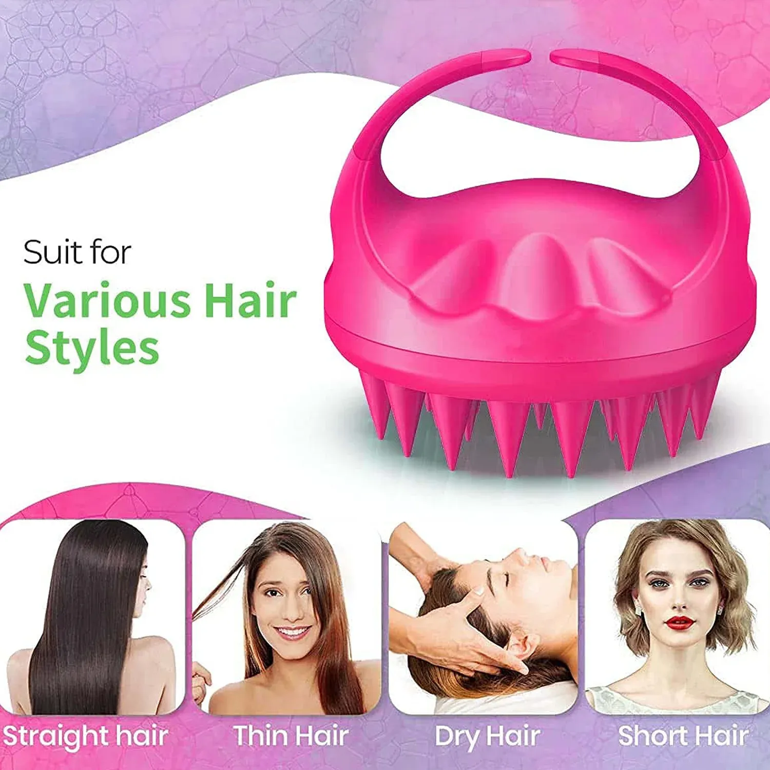 Scalp Massager Comb – Soft Silicone Brush for Hair Health | Velvet Wellness - Detailed Feature View 4