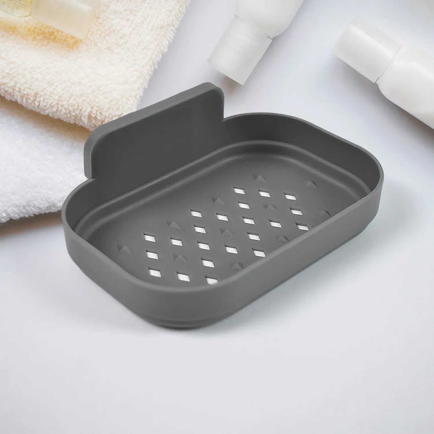 Premium Wall-Mounted Soap Dish – Self-Adhesive Plastic Holder | Mist & Relax - Buy Online at Alikart