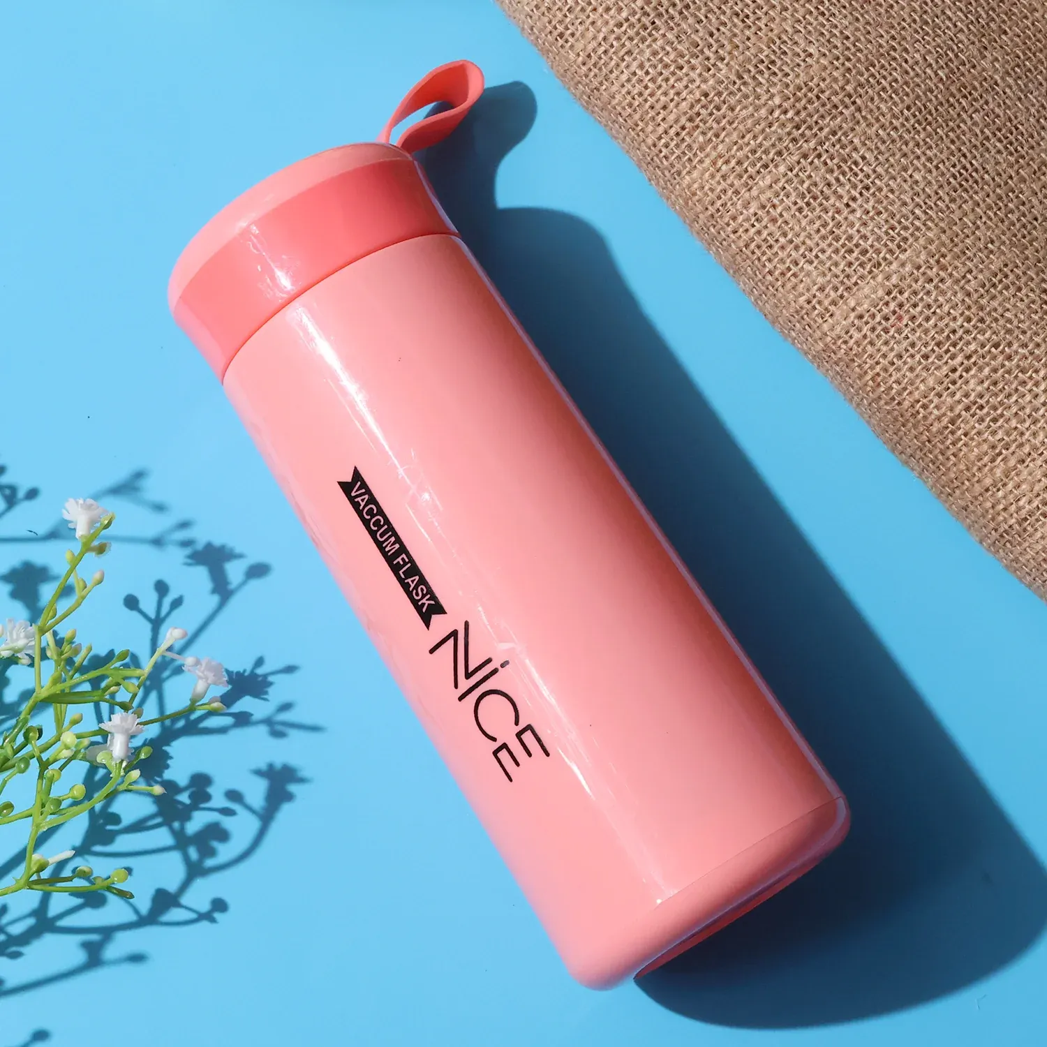 Plastic Water Bottle – Leak-Proof Pink 400ML Bottle with Strap - Detailed Feature View 3