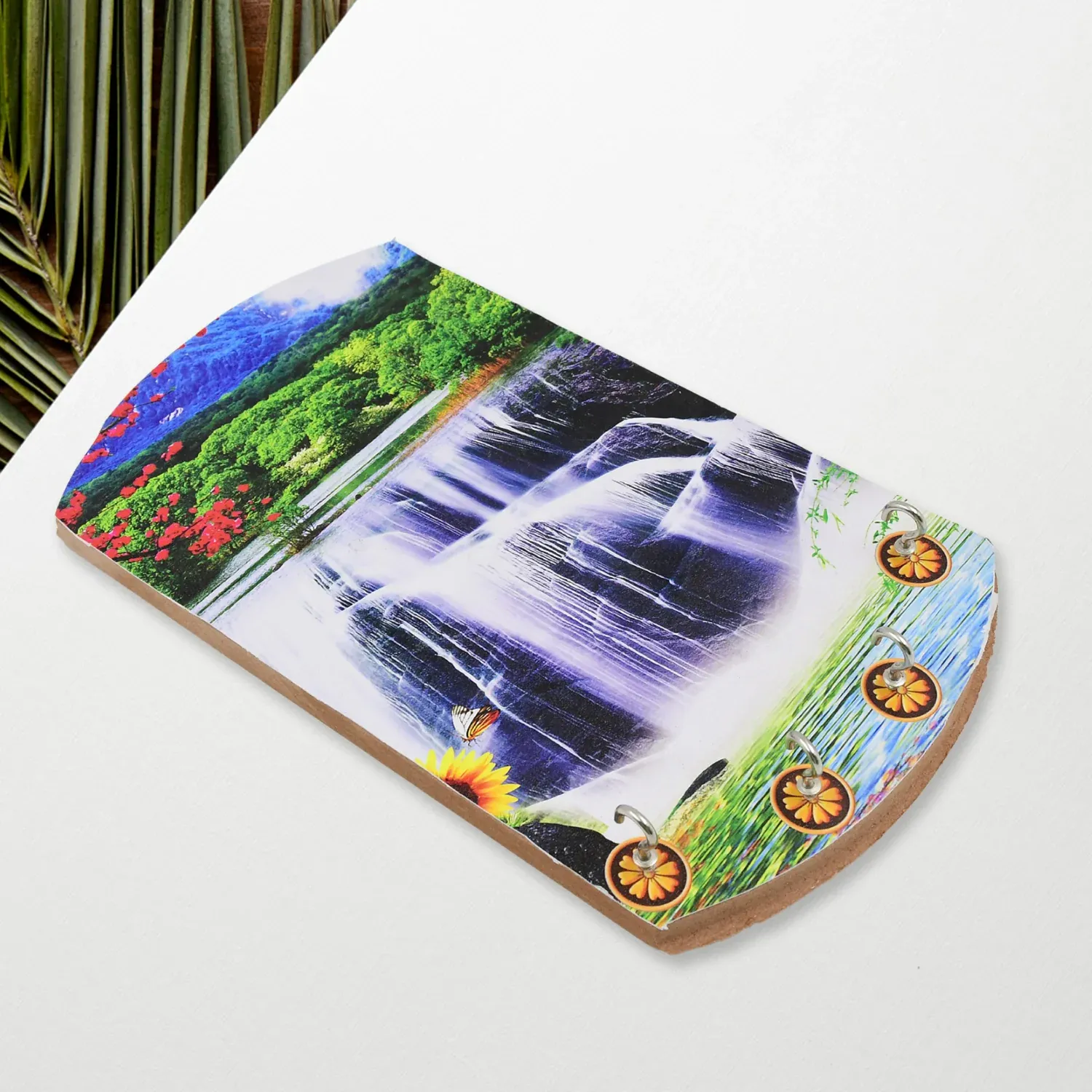 Wooden Wall Decor with Hooks – Vertical Scenery Art | GlimmerHome - Detailed Feature View 2