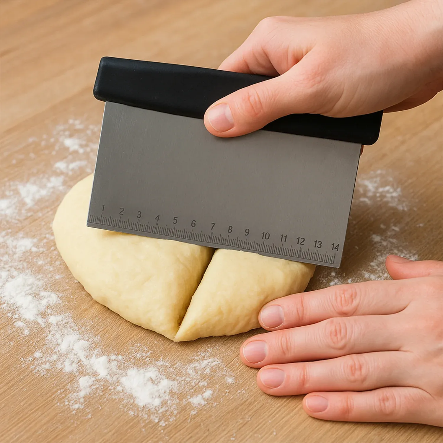 Stainless Steel Dough Scraper – Precision Baking Tool - Detailed Feature View 5