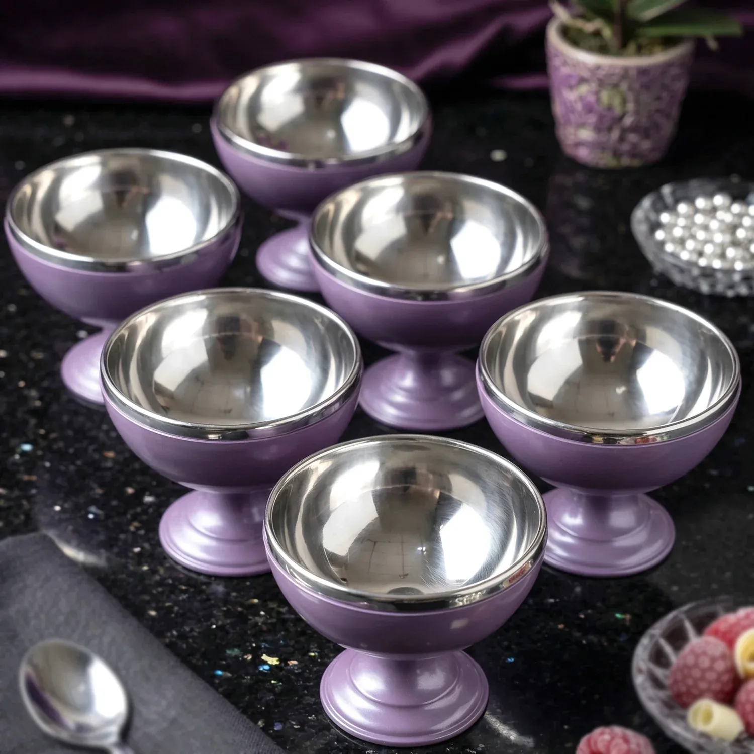 Stainless Steel Dessert Bowl Set – Elegant & Durable Serving Cups - Detailed Feature View 2