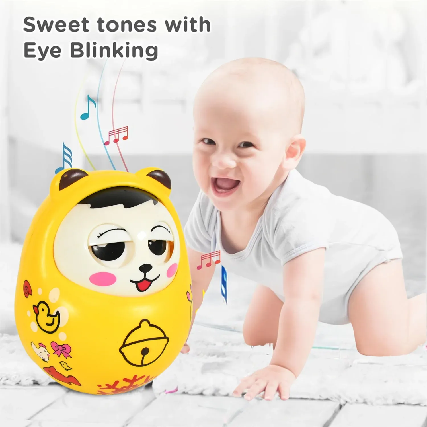 Musical Roly Poly Toy – Wobbling Doll for Babies | Aditi - Detailed Feature View 4