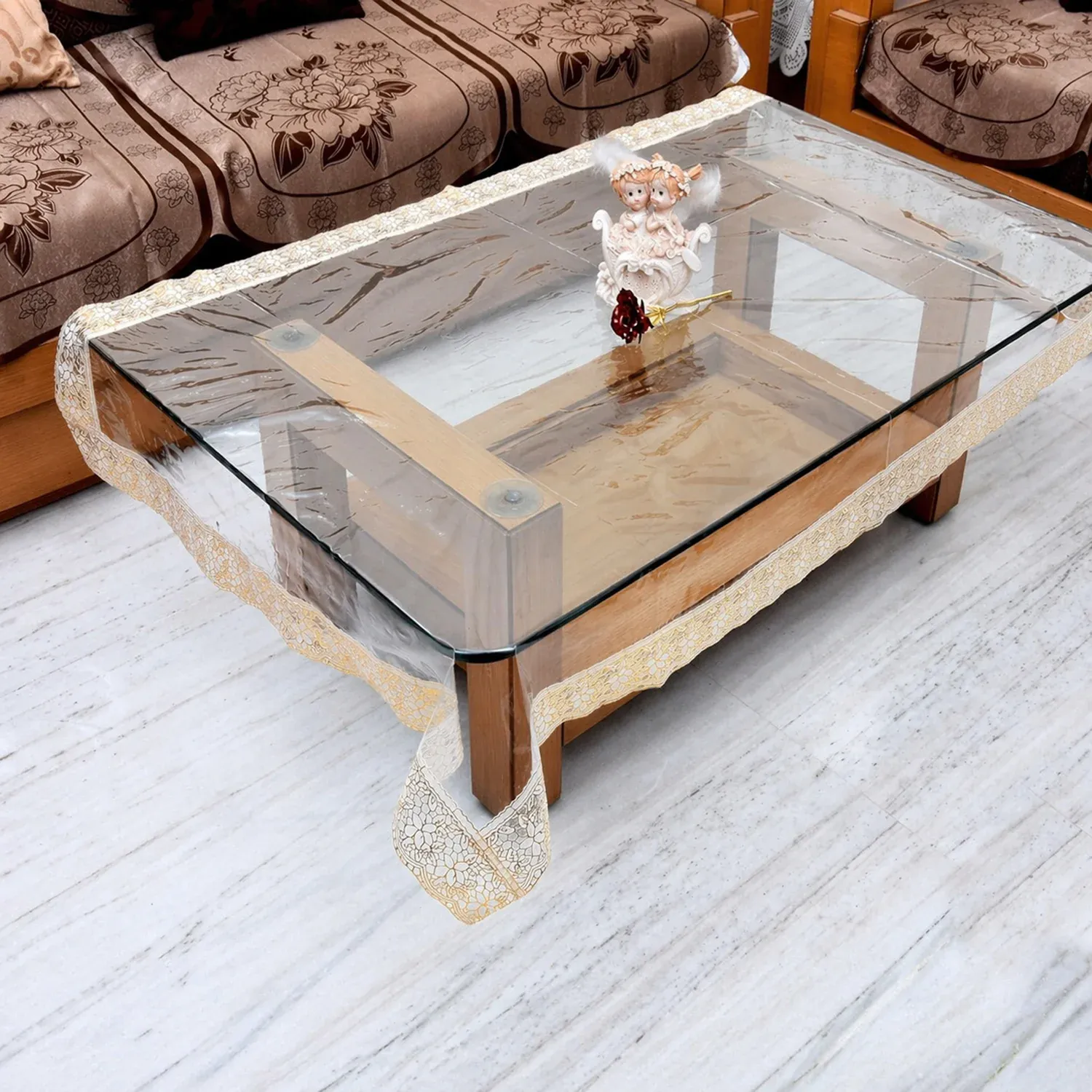 Premium Transparent PVC Table Cover – Waterproof & Stylish for Dining - Buy Online at Alikart