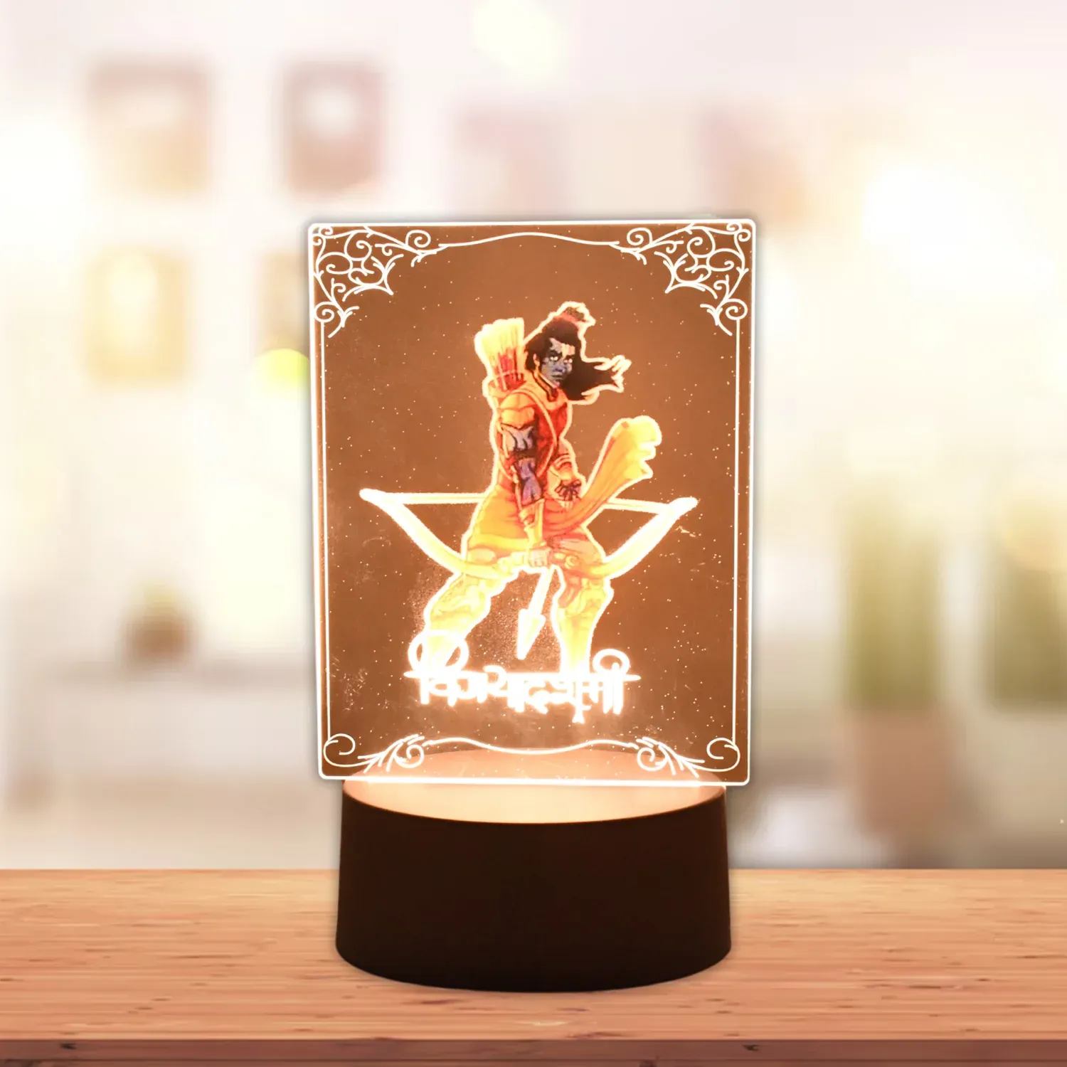 Lord Shree Ram 3D LED Night Lamp with Soft White Light - Detailed Feature View 2