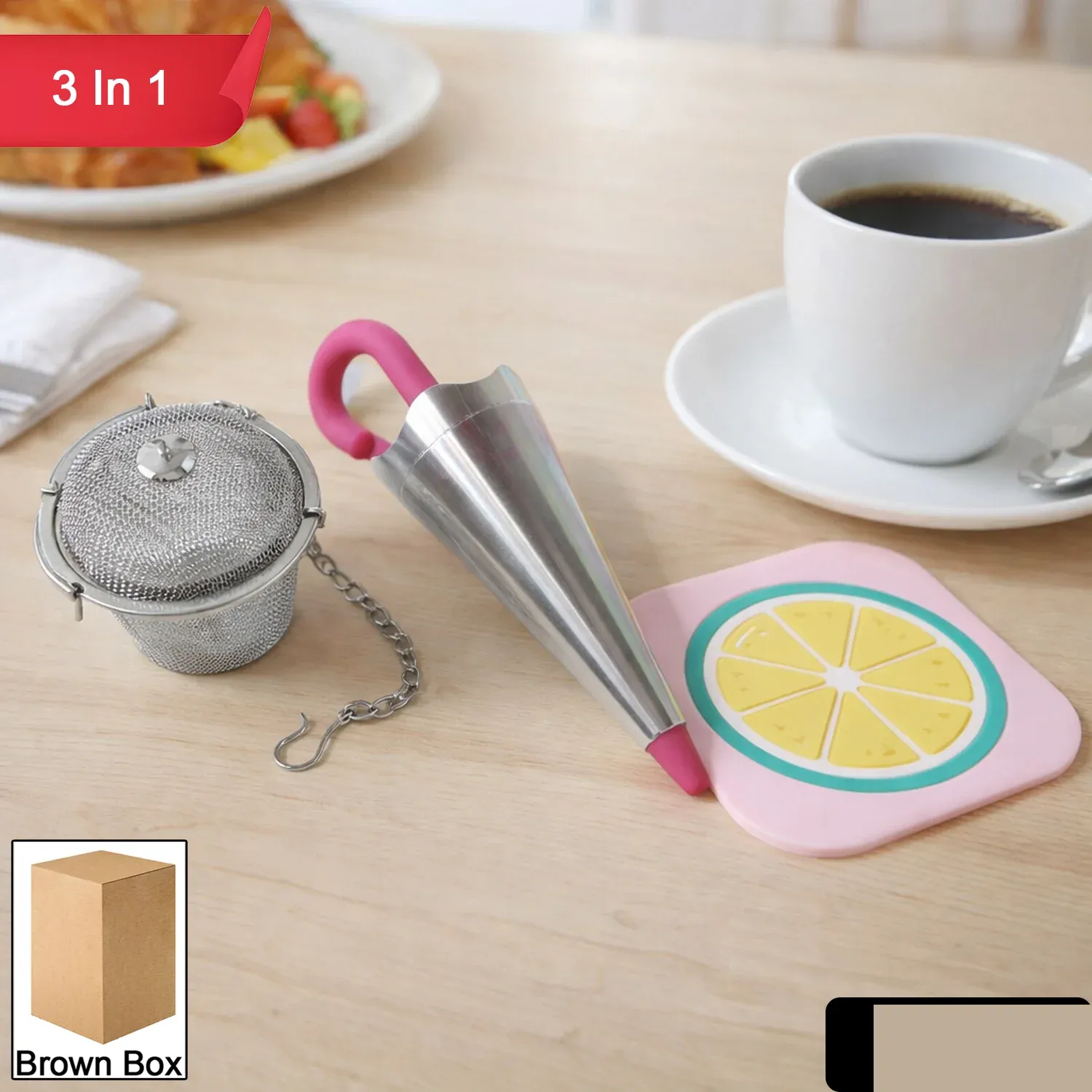 Tea & Coffee Accessories Set – 3 in 1 Combo for Daily Use - Detailed Feature View 1