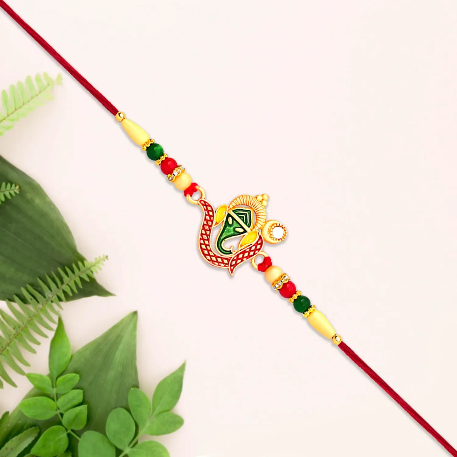 Ganpati Rakhi, Handcrafted traditional thread for Rakshabandhan - Detailed Feature View 3