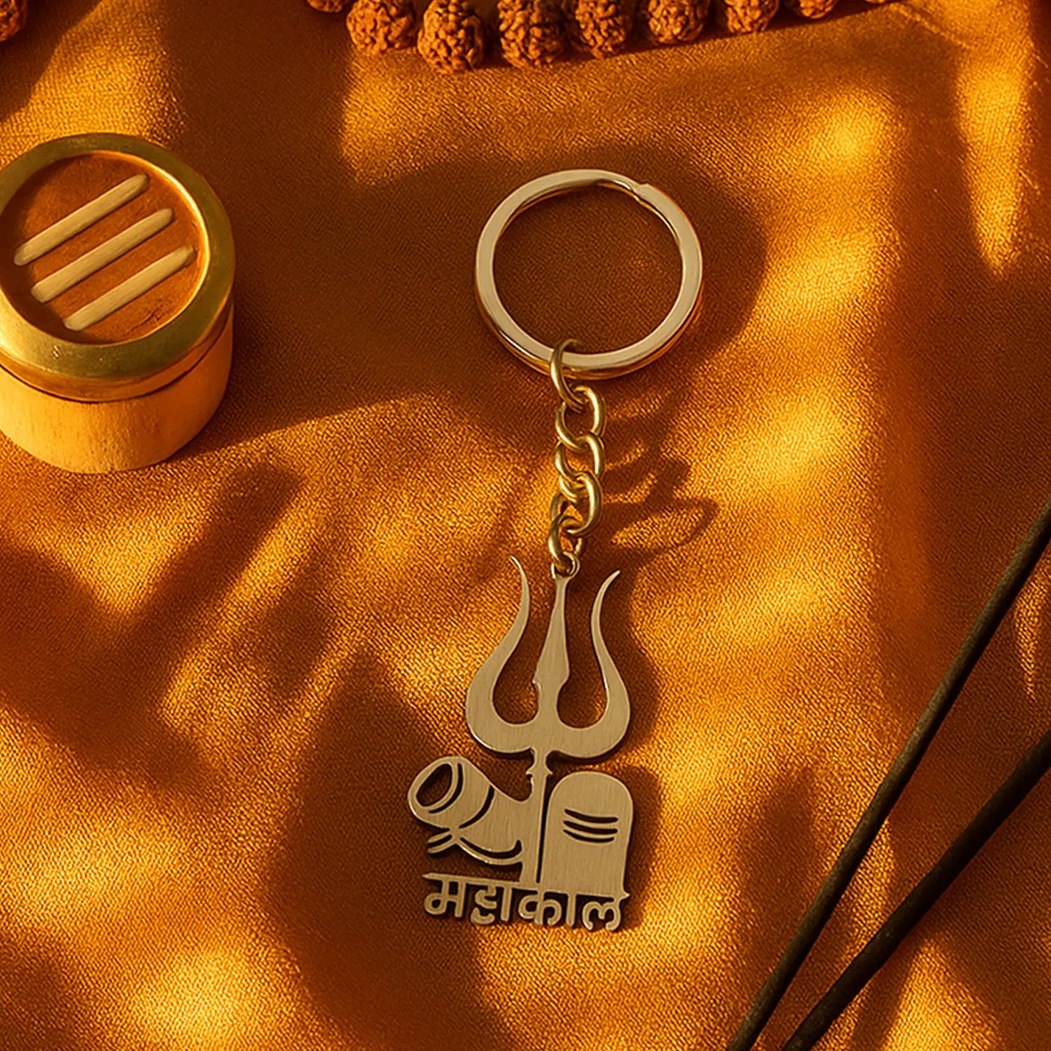 Mahakal Trishul Keychain – Durable Metal Spiritual Keyring for Devotees - Detailed Feature View 3