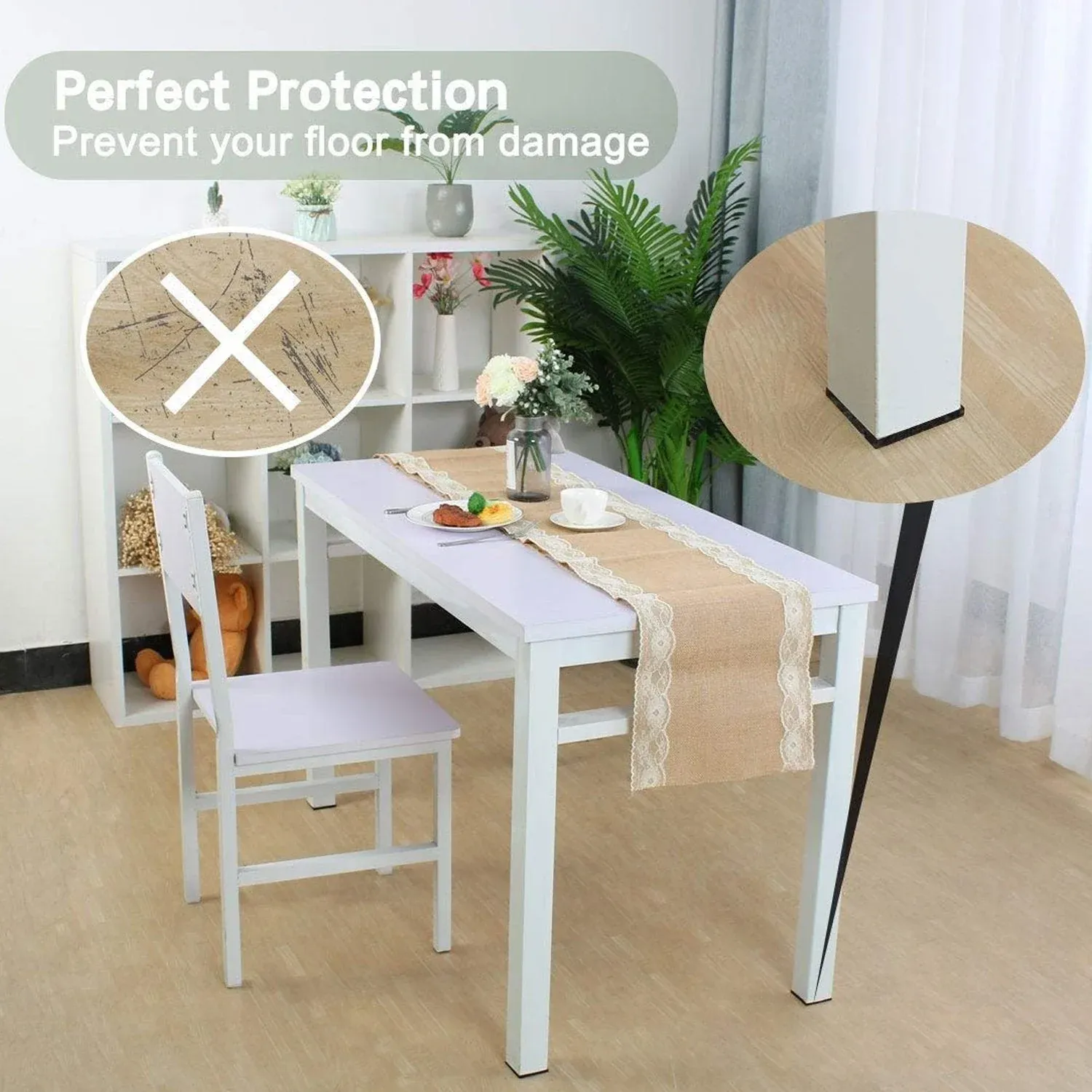 Self-Adhesive Furniture Pads – Square Floor Protectors (18 Pcs) | Styleva - Detailed Feature View 3